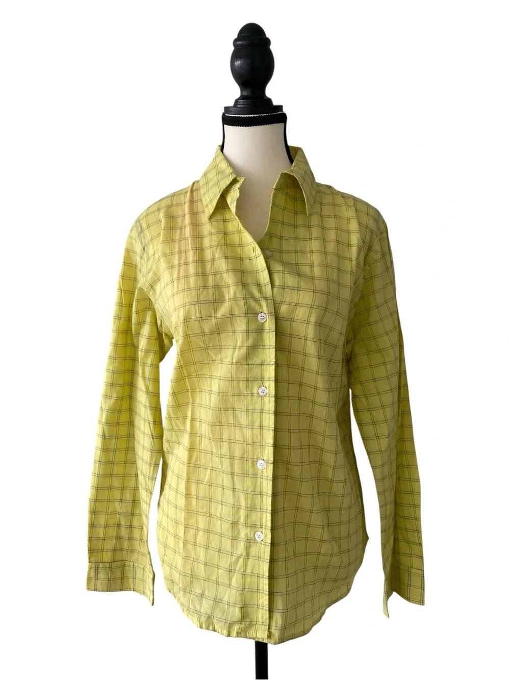 Guess Yellow Plaid Button-Down Shirt 100% cotton - Picture 2 of 8